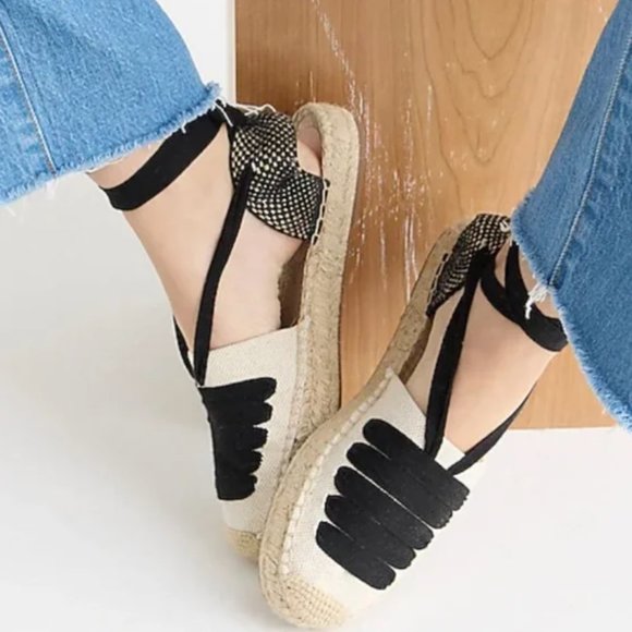 NEW J CREW LACE-UP ESPADRILLE SANDALS 6.5 - Picture 1 of 4